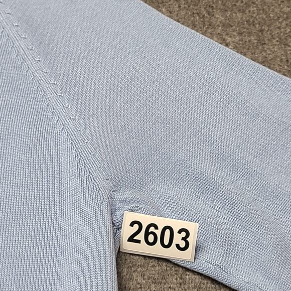 Talbots Cardigan Sweater Womens Petite Small Blue Long Duster V Neck One Button - Picture 8 of 9